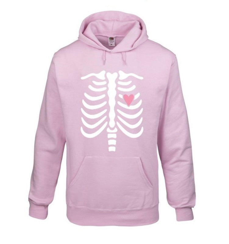 Pink skeleton hoodie Clearance