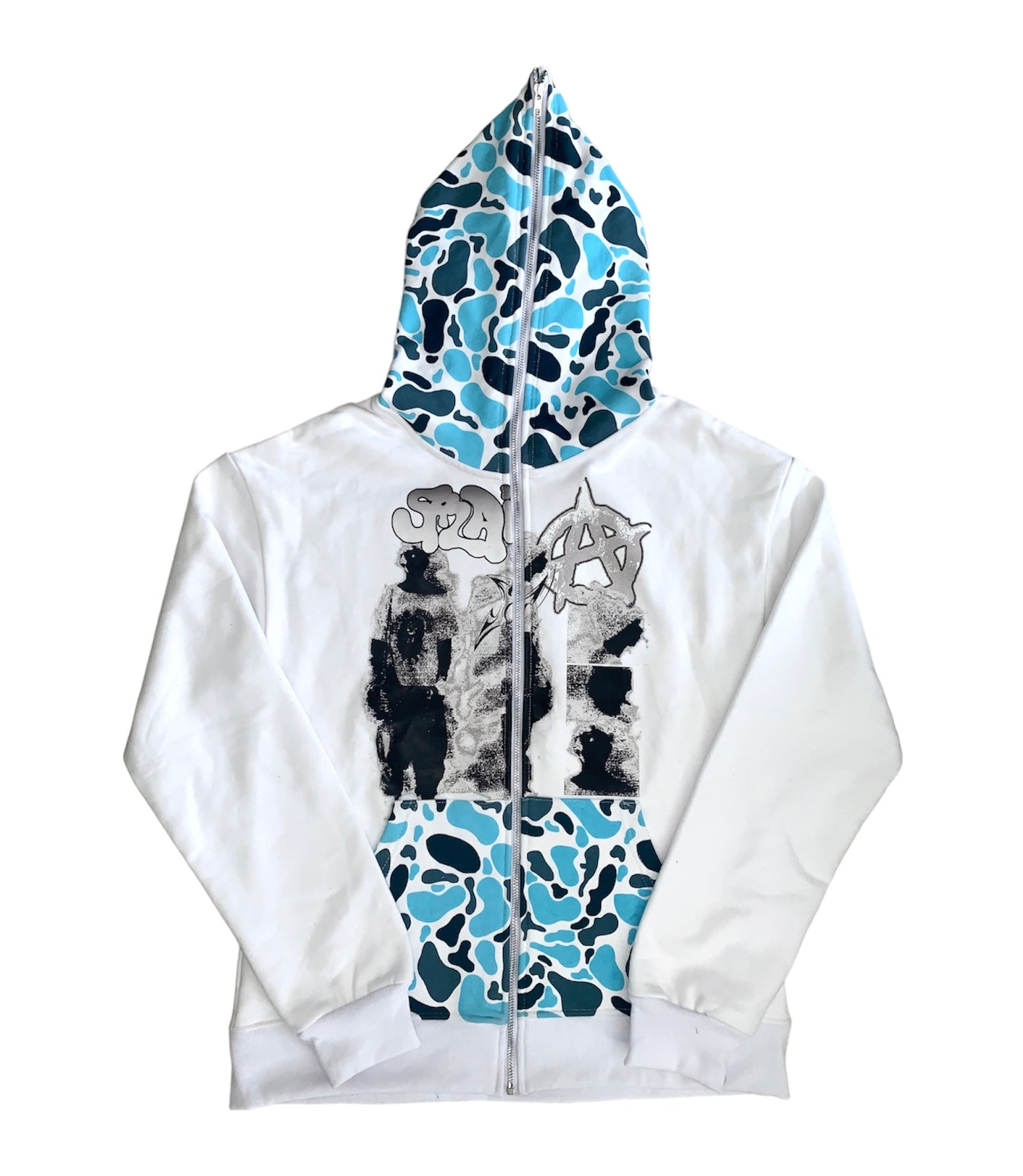 White ocean-camo zip – Sazai